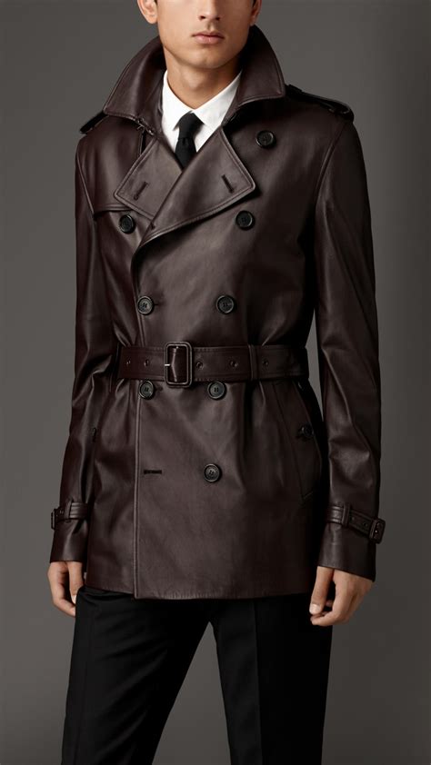 burberry leather coat mens|burberry men's coat outlet.